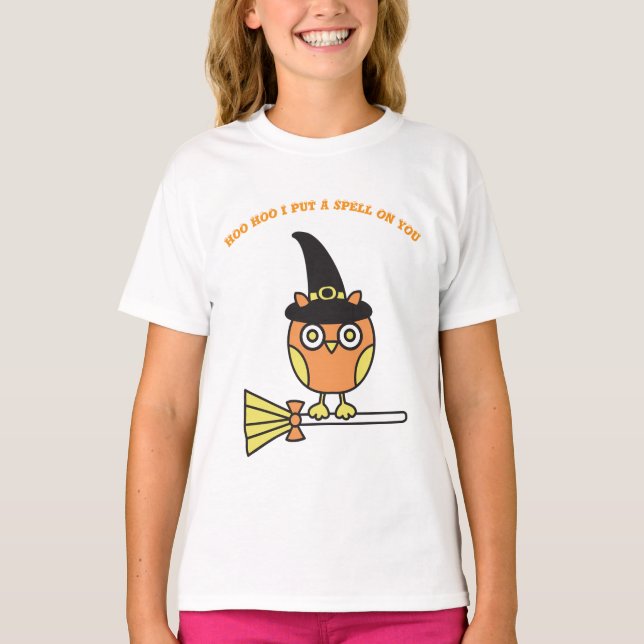 Owl Witch Girl's T-Shirt (Front)