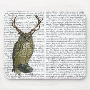 Owl with Antlers plain 2 Mouse Pad