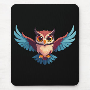 owl with big eyes mouse pad