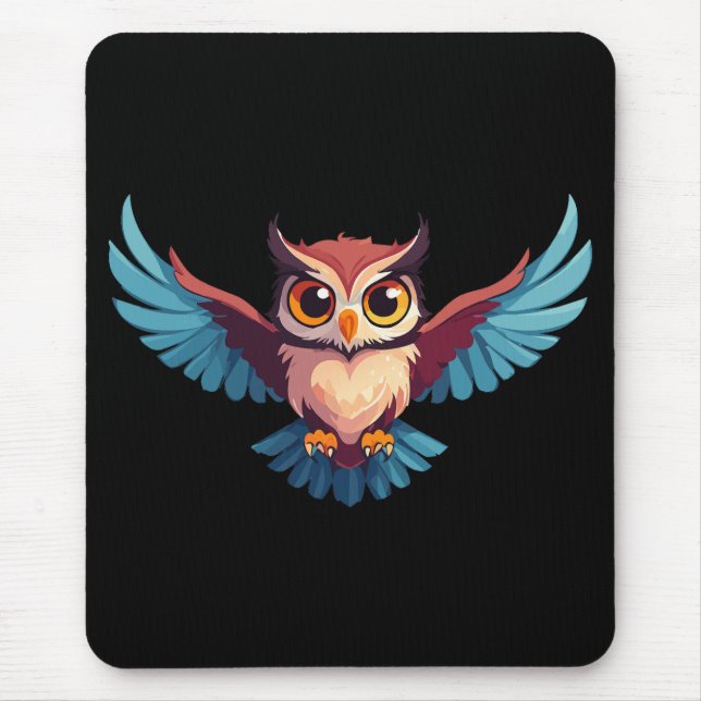 owl with big eyes mouse pad (Front)