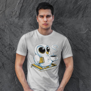 Owl With Biooks And Coffee T-Shirt