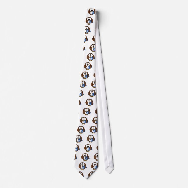 Owl with Calculator, math, student, accounting, Tie (Front)