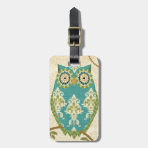 Owl with Circular Patterns Luggage Tag