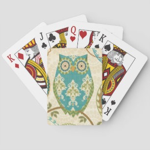 Owl with Circular Patterns Playing Cards