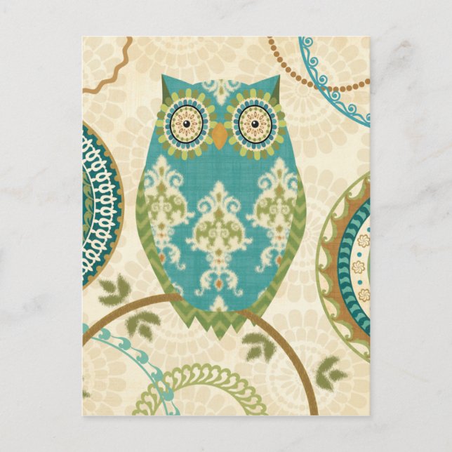Owl with Circular Patterns Postcard (Front)