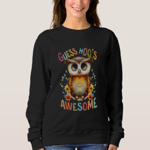 owl with flowers cute owls flying animal morning b sweatshirt