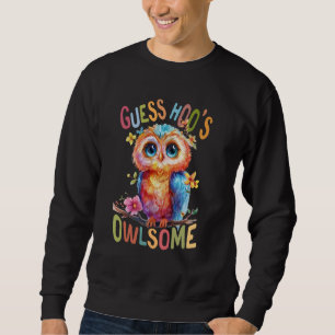 owl with flowers cute owls flying animal morning b sweatshirt