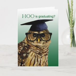 Owl With Glasses Grammar Graduation Card
