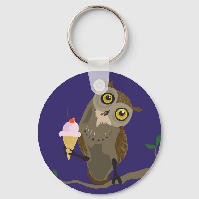 Owl with IceCream keychain (Front)