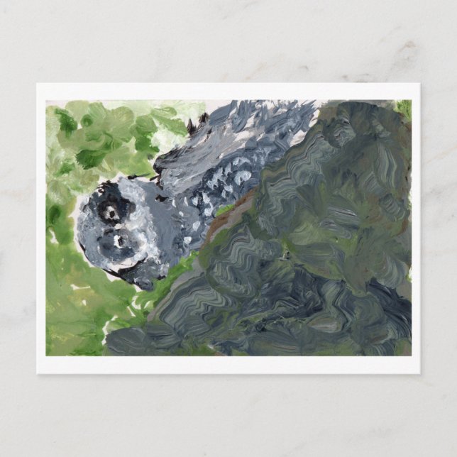 Owl with marbleised rock postcard (Front)