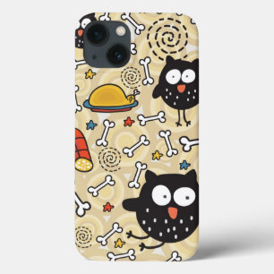 Owl with Meat Pattern iPhone 13 Case