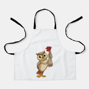 Owl with Rose Apron
