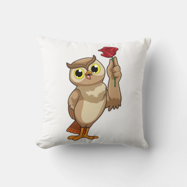 Owl with Rose Cushion (Front)