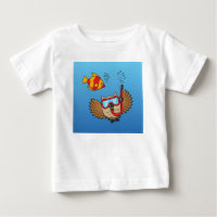 Owl with Snorkel Mask and Tropical Fish