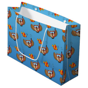 Owl with Snorkel Mask and Tropical Fish Large Gift Bag
