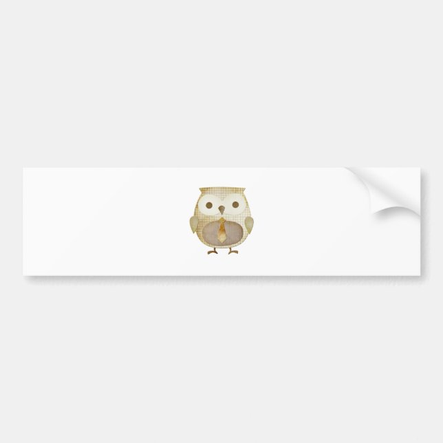 Owl with Tie Bumper Sticker (Front)