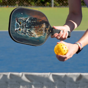 Owl With Your Name Pickleball Paddle
