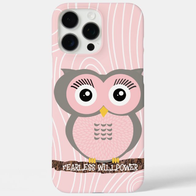 Owl Wood Grain Zig Zag Pattern Choose Your Colour Case-Mate iPhone Case (Back)