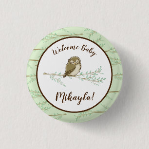 Owl Woodland Animal Baby Shower 3 Cm Round Badge