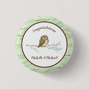 Owl Woodland Animal Baby Shower 3 Cm Round Badge
