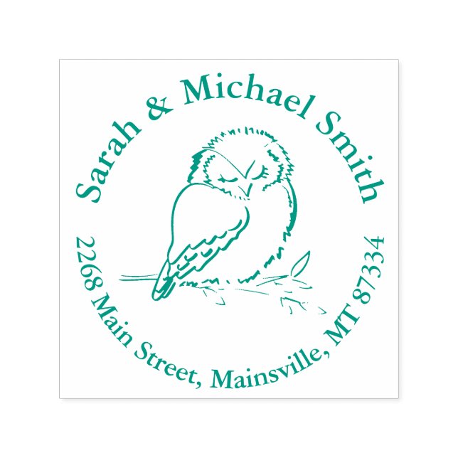 Owl Woodland Animal Baby Shower Self-inking Stamp (Design)