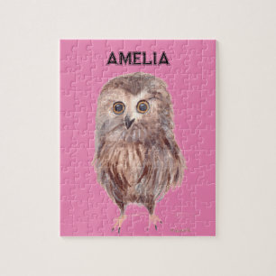 Owl woodland bird Forest Woodland Jigsaw Puzzle