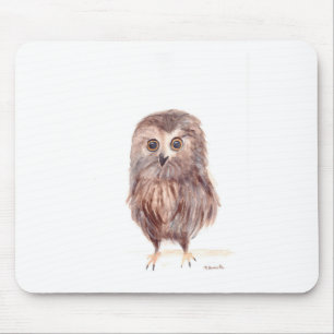 Owl woodland bird mouse pad