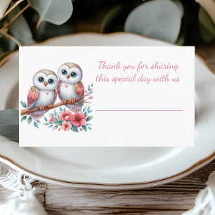 Owl Woodland Boho Rustic Country Wedding Place Card