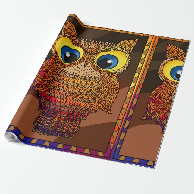 Owl  wrapping paper (Unrolled)
