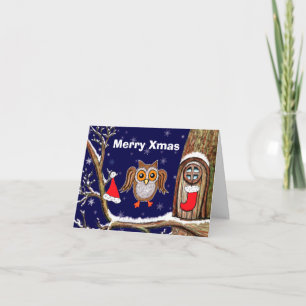 Owl Xmas Holiday Card
