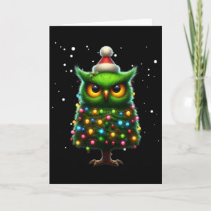 Owl Xmas Tree Owls Christmas Tree Decoration Merry Card