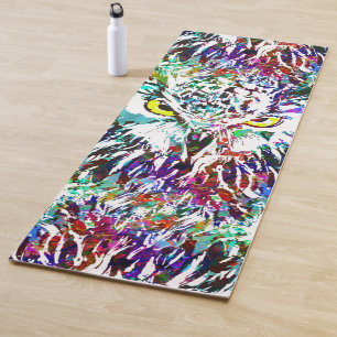 Owl Yoga Mat Colourful Owl Abstract Owl
