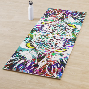 Owl Yoga Mat - Colourful Owl - Abstract Owlet