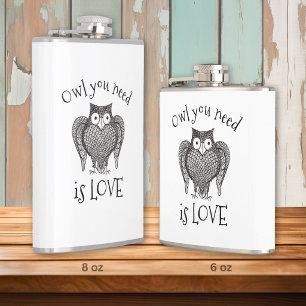 Owl you Need Hip Flask