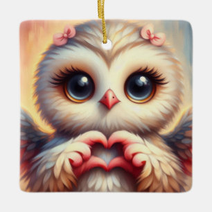 Owl You Need is Love Ceramic Ornament