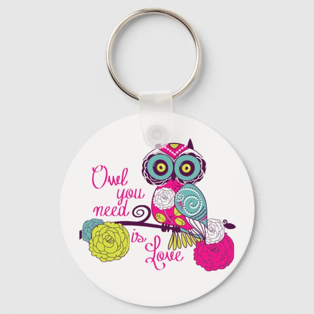 Owl you need is love key ring (Front)