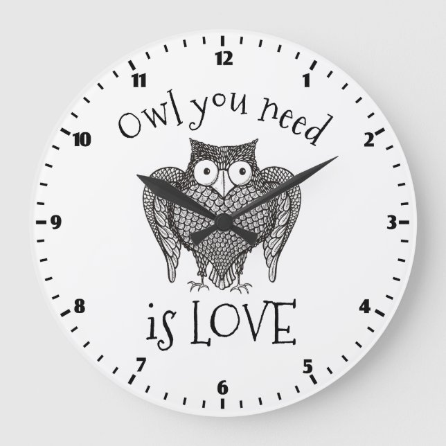 Owl you Need Large Clock (Front)