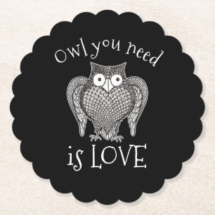 Owl you Need Paper Coaster
