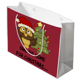 OwlBeHome4Christmas Large Gift Bag