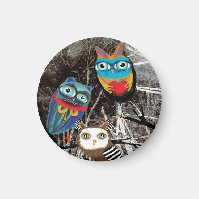 Owlies Owl Owly Owls Magnet (Front)
