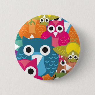 owlish 6 cm round badge