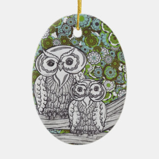 Owls 35 ceramic tree decoration