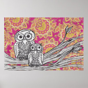 Owls 36 Poster Print