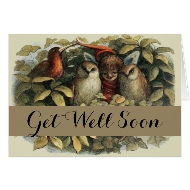 Owls and Elf Fairies Nature Illustration (Front Horizontal)