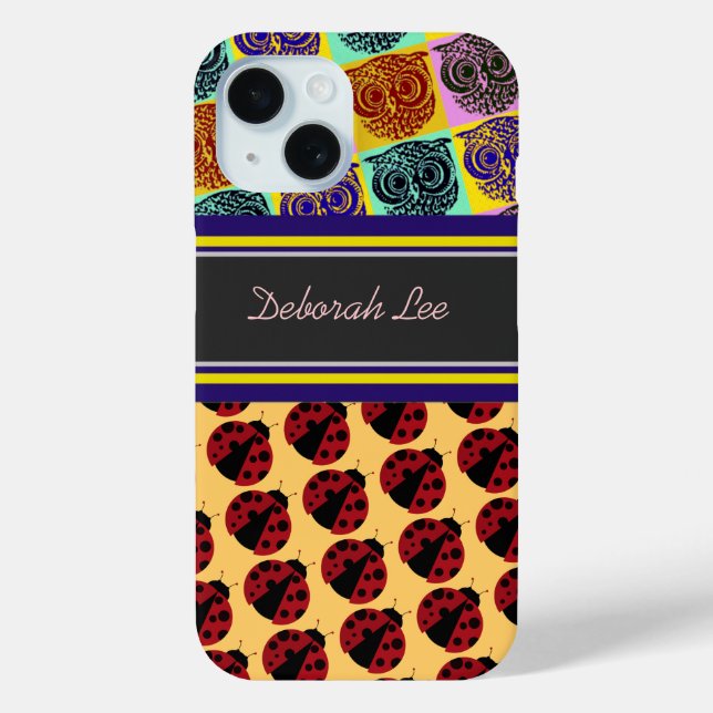 owls and ladybugs personalised Case-Mate iPhone case (Back)