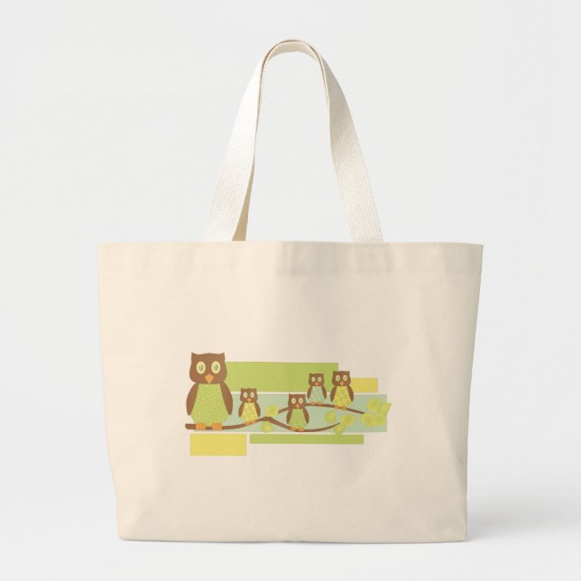 Owls and Owls Large Tote Bag (Front)