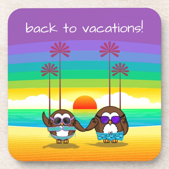 owls are back to vacations! coaster (Front)