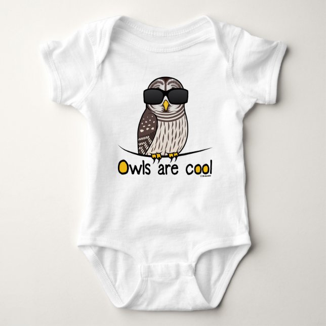 Owls are cool! baby bodysuit (Front)