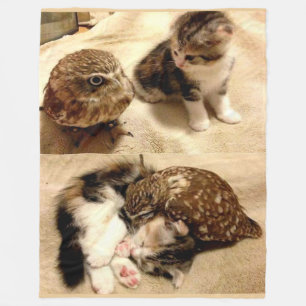 OWLS ARE JUST CATS WITH WINGS FLEECE BLANKET