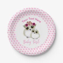 Owls Baby Shower Girl Pink Whimsical Personalised